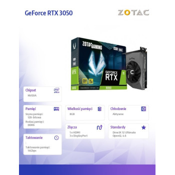 Karta graficzna GeForce RTX 3050 ECO SOLO 8GB GDDR6 128bit 3DP/HDMI