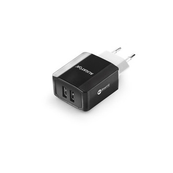 ALIGATOR chytrá síťová nabíječka 3.4 A, 2x USB, smart IC, kabel USB-C 2A, černá