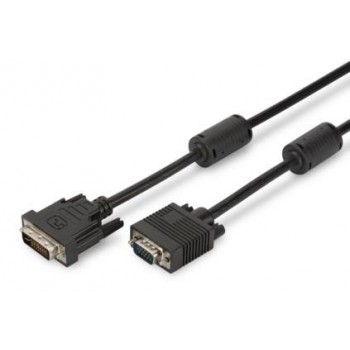 Kabel adapter DVI-I DualLink 1080p 60Hz FHD Typ DVI-I (24+5)/DSUB15 M/M 2m Czarny