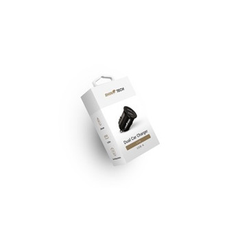 RhinoTech LITE MINI kovový duální USB-A nabíjecí adaptér do auta 24W černá