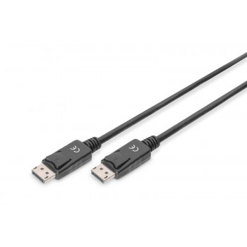 Kabel połączeniowy DisplayPort z zatrzaskami 4K 60Hz UHD Typ DP/DP M/M czarny 2m