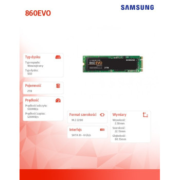 Dysk SSD 860EVO M.2Sata MZ-N6E2T0BW 2TB