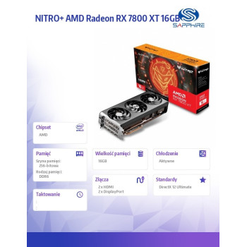 Karta graficzna RX 7800 XT Gaming OC 16G GDDR6 256bit 2DP/2HDMI