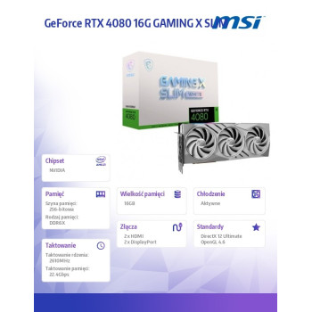 Karta graficzna GeForce RTX 4080 GAMING X SLIM WHITE 16GB GDDR6X 256bit