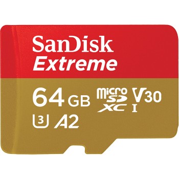 Karta pamięci z adapterem SanDisk EXTREME SDSQXA2-064G-GN6AA (64GB, Class 10, V30, + adapter)