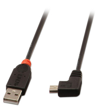 Lindy 31972 kabel USB 2 m USB 2.0 USB A Mini-USB B Czarny