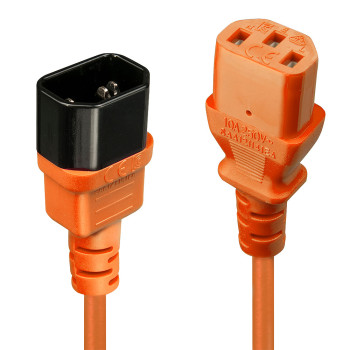 Lindy 30475 kabel zasilające Pomarańczowy 2 m C13 panel C14 panel