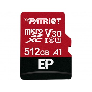 Karta pami?ci z adapterem Patriot Memory EP Pro PEF512GEP31MCX (512GB, Class 10, Class A1, Class U3, V30, Adapter, Karta pami?ci
