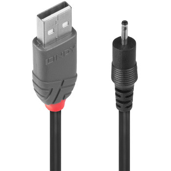 Lindy 70265 kabel zasilające Czarny 1,5 m USB A EIAJ-01 (2.5 mm, 0.7 mm)