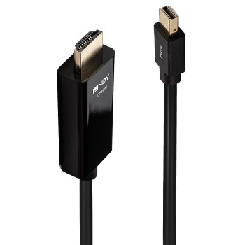 Lindy 36928 adapter kablowy 3 m Mini DisplayPort HDMI Typu A (Standard) Czarny