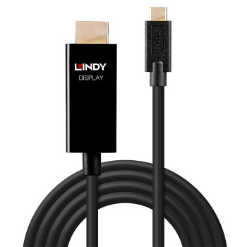 Lindy 43293 adapter kablowy 3 m USB Type-C HDMI Typu A (Standard) Czarny