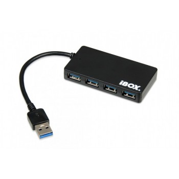 Hub IBOX USB 3.0 CZARNY 4-PORTY, SLIM IUH3F56 (4x USB 3.0, kolor czarny)