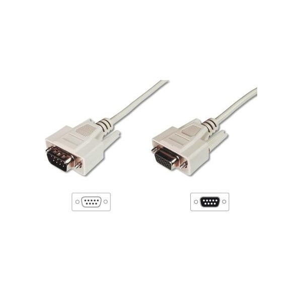 Kabel przedłużający RS232 1:1 Typ DSUB9/DSUB9 M/Ż szary 2m Kabel przedłużający RS232 1:1 Typ DSUB9/DSUB9 M/Ż szary 2m