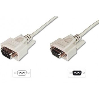 Kabel przedłużający RS232 1:1 Typ DSUB9/DSUB9 M/Ż szary 3m