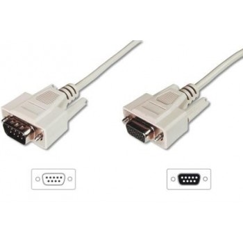 Kabel przedłużający RS232 1:1 Typ DSUB9/DSUB9 M/Ż 10m Szary
