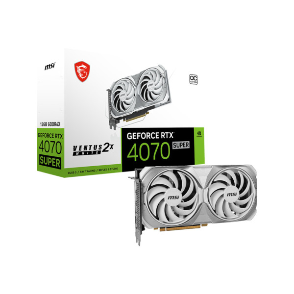 MSI GeForce RTX 4070 SUPER 12G VENTUS 2X WHITE OC NVIDIA 12 GB GDDR6X MSI GeForce RTX 4070 SUPER 12G VENTUS 2X WHITE OC NVIDIA 12 GB GDDR6X