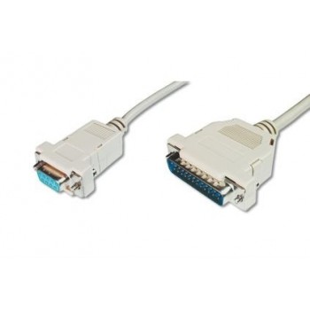 Kabel połączeniowy LPT Typ DSUB25/DSUB9 M/Ż 3m Szary