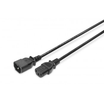 Kabel przedłużający zasilający Typ IEC C14/IEC C13 M/Ż 1,2m Czarny