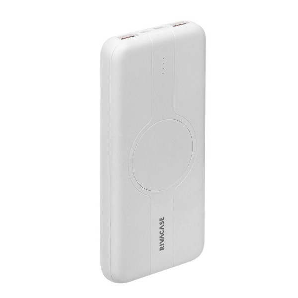 Powerbank RIVACASE 10000 mAh USB-C 20W + Qi 10W, biały Powerbank RIVACASE 10000 mAh USB-C 20W + Qi 10W, biały