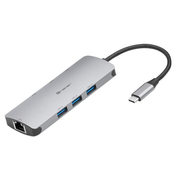 Kabel adapter 7w1 Tracer A-3, USB-C, HDMI 4K, USB 3.0, PDW 100W, ethernet Kabel adapter 7w1 Tracer A-3, USB-C, HDMI 4K, USB 3.0, PDW 100W, ethernet