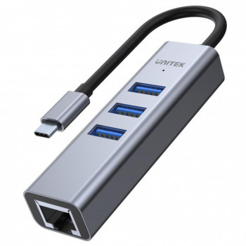 Hub USB-C Unitek H1904A 3.1 5 Gbps, 3x USB-A + RJ45