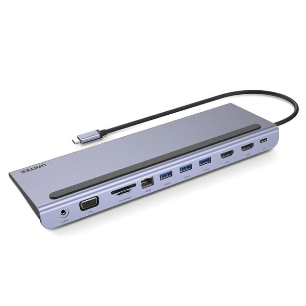 Hub USB-C Unitek D1022B 11 w 1, USB-C, RJ45, MST, 100W PD Hub USB-C Unitek D1022B 11 w 1, USB-C, RJ45, MST, 100W PD