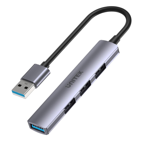 Hub USB Unitek H1208A 1xUSB-A 5 Gbps, 3xUSB-A 2.0 alu Hub USB Unitek H1208A 1xUSB-A 5 Gbps, 3xUSB-A 2.0 alu