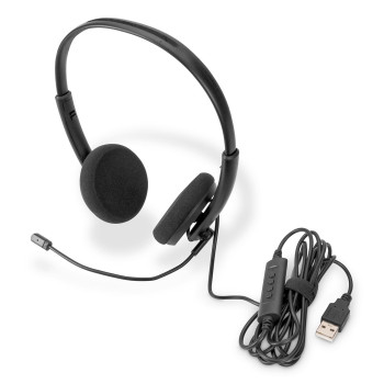 Słuchawki z mikrofonem DIGITUS USB, pilot, redukcja szumów, kabel dł. 1,95m