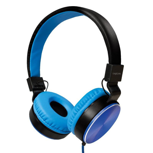 Słuchawki stereo LogiLink HS0049BL składane, niebieskie Słuchawki stereo LogiLink HS0049BL składane, niebieskie
