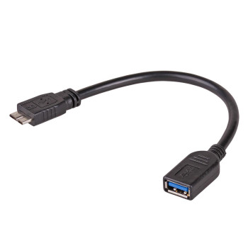 Kabel USB 3.0 Akyga AK-AD-30 USB A(F) - micro USB B(M) 0,15m OTG czarny