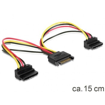 Kabel zasilający SATA(M) - 2xSATA(F) 15pin 15cm