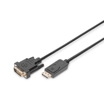 Kabel adapter DIGITUS DisplayPort z zatrzaskiem 1080p 60Hz FHD Typ DP/DVI-D (24+1) M/M 3m