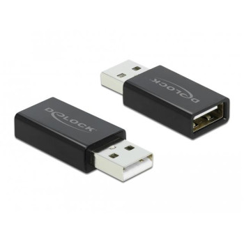 Adapter Delock USB-A - USB-A F/M 2.0 Data Blocker czarny