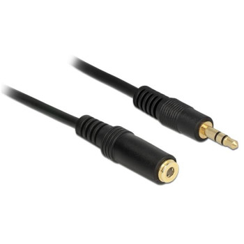 Kabel audio Delock minijack - minijack M/F 3 Pin 3m czarny