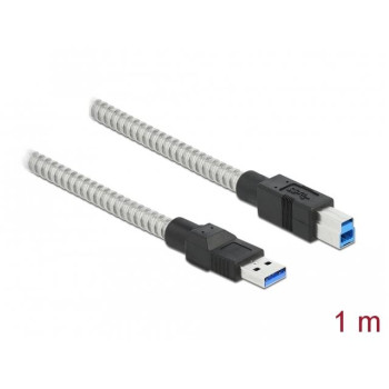 Kabel Delock USB-A - USB-B M/M 3.0 1m metalowy