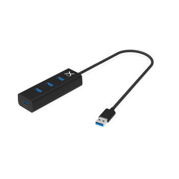 Kabel USB Hub Krux 4xUSB-A czarny 0,3m