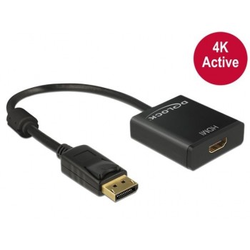 Adapter Displayport(M) - HDMI(F) Aktywny 4K Black