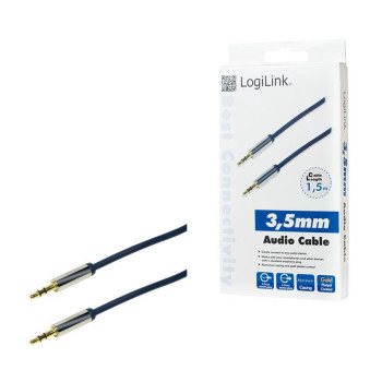 Kabel audio stereo LogiLink CA10150 3,5 mm, M/M, 1,5m, niebieski