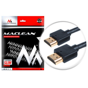 Kabel HDMI Maclean MCTV-702 HDMI 1.4 (M) - HDMI 1.4 (M) ULTRA SLIM, czarny 2m