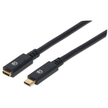 Kabel/przedłużacz Manhattan USB-C 3.2 Gen1 M/F 1m czarny