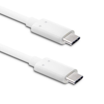 Kabel USB Qoltec 3.1 typ C męski USB 3.1 typ C męski 1m Biały