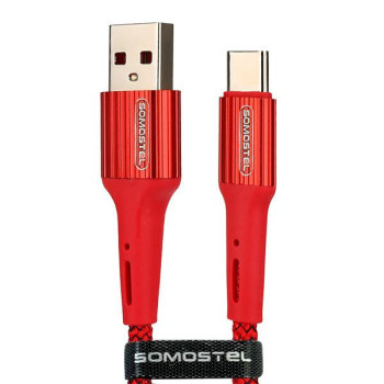 Kabel Somostel SMS-BW06 USB typ-C 3.6A Quick Charger QC 3.0 1m Powerline czerwony