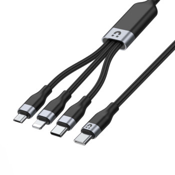 Kabel USB-C Unitek C14101BK-1.5M, 3w1, Lightning, USB-C, microUSB, 1.5m