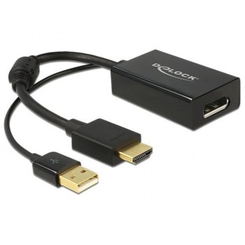 Adapter HDMI(M)+USB(Power) - Displayport 1.2(F) 24cm