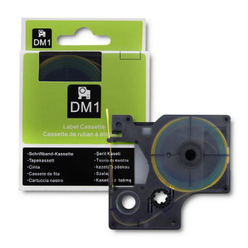 Rurka termokurczliwa Qoltec do drukarek DYMO D1 / DM1 9mm*1.5m Żółta Czarny nadruk