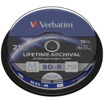 BD-R Verbatim M-Disc 25 GB 4x Print Cake 10