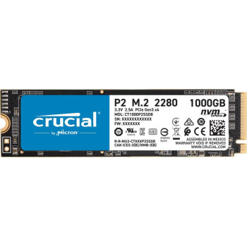 Dysk SSD Crucial P2 1TB M.2 PCIe 3.0 NVMe 2280 (2400/1800MB/s)