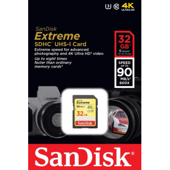 Karta pamięci SDHC SanDisk Extreme 32GB 90MB/s Class 10 UHS-I U3