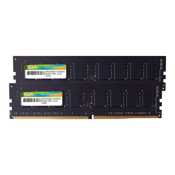 Pamięć DDR4 Silicon Power 64GB (2x32GB) 3200MHz CL22 1,2V Pamięć DDR4 Silicon Power 64GB (2x32GB) 3200MHz CL22 1,2V