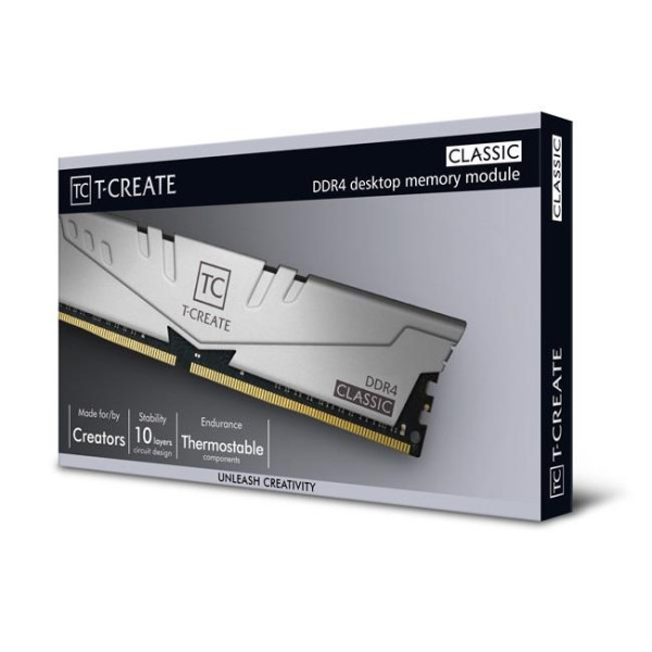 Pamięć DDR4 Team Group T-Create Classic 32GB (2x16GB) 3200MHz CL22 1,2V Gray Pamięć DDR4 Team Group T-Create Classic 32GB (2x16GB) 3200MHz CL22 1,2V Gray